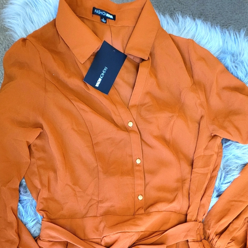 Cognac Fashion Nova jumpsuit - L (NWT)